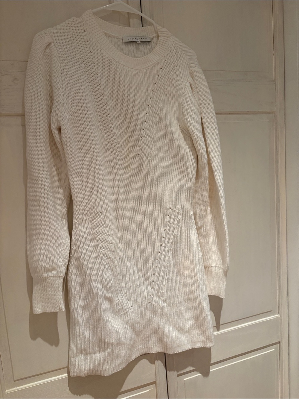 Endless Rose Cream Knit Long-Sleeve Sweater Dress